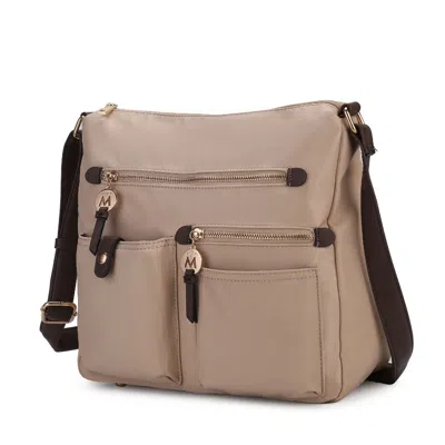 Mkf Collection By Mia K Serena Color-block Nylon Women's Shoulder Bag In Beige