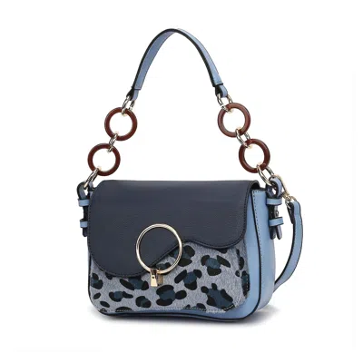 Mkf Collection By Mia K Serena Shoulder Crossbody Women's Handbag Animal Print By Mia K In Blue