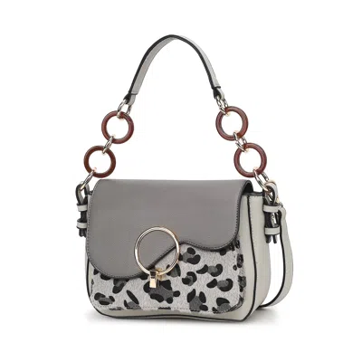 Mkf Collection By Mia K Serena Shoulder Crossbody Women's Handbag Animal Print By Mia K In Grey