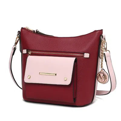 Mkf Collection By Mia K Serenity Color Block Vegan Leather Women's Crossbody Bag By Mia K In Red