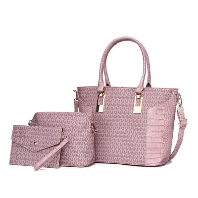 Mkf Collection By Mia K Shonda Women's Fashion Tote Bag With Cosmetic Pouch & Wristlet 3 Pcs Set By Mia K In Multi
