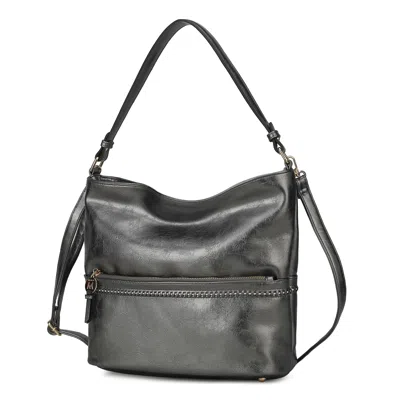 Mkf Collection By Mia K Sierra Vegan Leather Women's Shoulder Bag In Silver