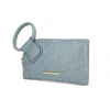 Mkf Collection By Mia K Simone Vegan Leather Clutch/wristlet For Women's In Blue