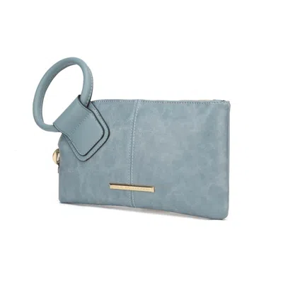 Mkf Collection By Mia K Simone Vegan Leather Clutch/wristlet For Women's In Blue