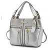 Mkf Collection By Mia K Sofia Vegan Leather Tote With Keyring In Silver