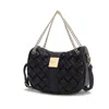 Mkf Collection By Mia K Solari Braided Chain Vegan Leather Shoulder Bag, Chic & Functional In Black