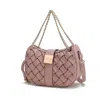 Mkf Collection By Mia K Solari Braided Chain Vegan Leather Shoulder Bag, Chic & Functional In Pink