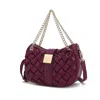 Mkf Collection By Mia K Solari Braided Chain Vegan Leather Shoulder Bag, Chic & Functional In White