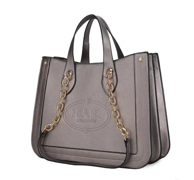Mkf Collection By Mia K Stella Vegan Leather Women's Tote Bag In Silver