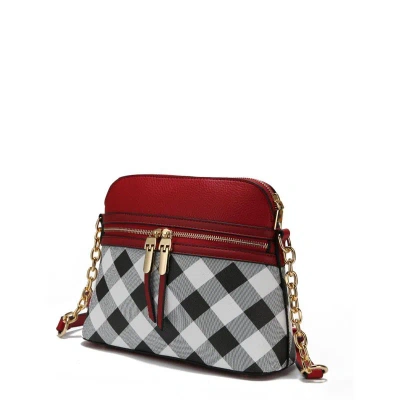 Mkf Collection By Mia K Suki Checkered Crossbody Handbag In Red