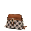 Mkf Collection By Mia K Suki Checkered Crossbody Handbag In Brown