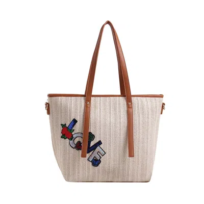 Mkf Collection By Mia K Tansy Padlock Designer Satchel Handbag By Mia K In Beige
