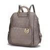 Mkf Collection By Mia K Torra Milan "m" Signature Trendy Backpack In Silver
