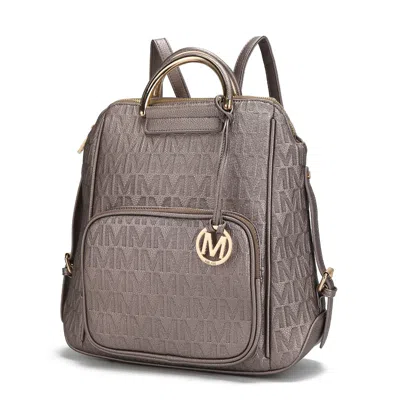 Mkf Collection By Mia K Torra Milan "m" Signature Trendy Backpack In Silver