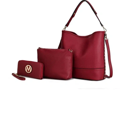 Mkf Collection By Mia K Ultimate Hobo Bag With Pouch & Wallet In Red