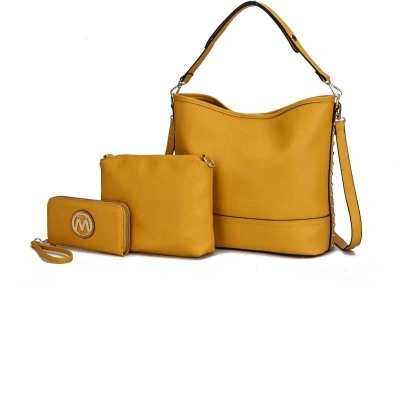 Mkf Collection By Mia K Ultimate Hobo Bag With Pouch & Wallet In Yellow