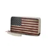 Mkf Collection By Mia K Uriel Vegan Leather Women's Flag Wristlet Wallet In Beige