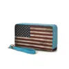Mkf Collection By Mia K Uriel Vegan Leather Women's Flag Wristlet Wallet In Blue