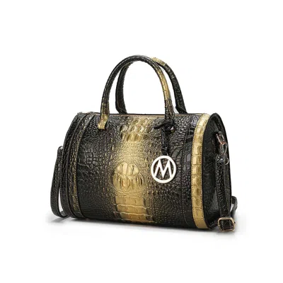 Mkf Collection By Mia K Usal Women's Croc-embossed Satchel Bag By Mia K. In Black
