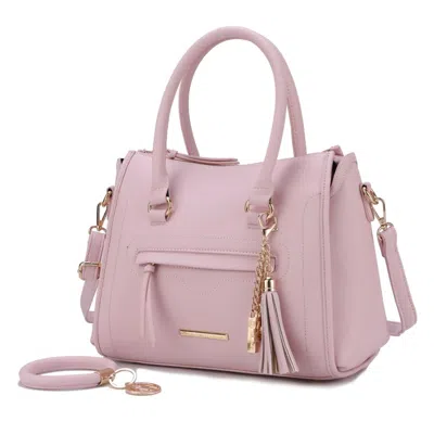 Mkf Collection By Mia K Valeria Satchel Handbag With Keyring In Pink