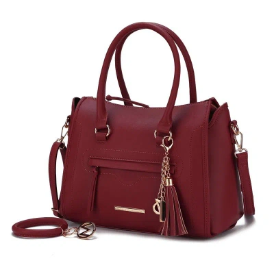 Mkf Collection By Mia K Valeria Satchel Handbag With Keyring In Red