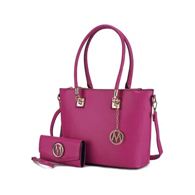 Mkf Collection By Mia K Vanessa Women's Tote Bag With Wristlet Wallet, Solid Vegan Leather Handbag Purse Set By Mia K In Green