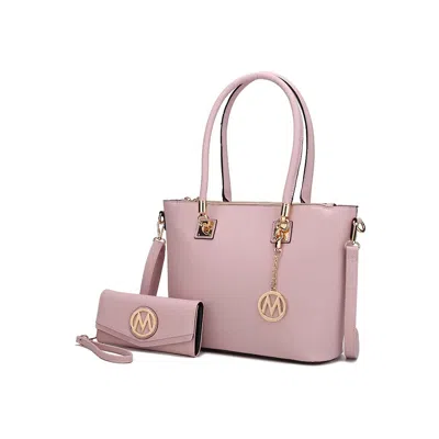 Mkf Collection By Mia K Vanessa Women's Tote Bag With Wristlet Wallet, Solid Vegan Leather Handbag Purse Set By Mia K In Multi
