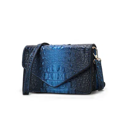 Mkf Collection By Mia K Vanta Croc-embossed Chic Crossbody Bag By Mia K. In Blue