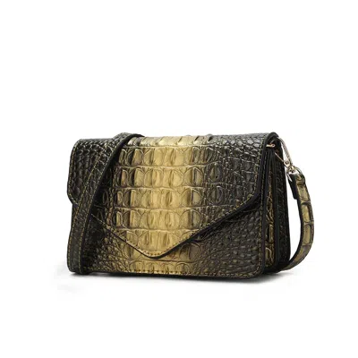 Mkf Collection By Mia K Vanta Croc-embossed Chic Crossbody Bag By Mia K. In Gold