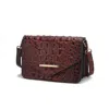 Mkf Collection By Mia K Vanta Saddle Croc-embossed Vegan Leather Shoulder Handbag In Brown
