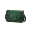 Mkf Collection By Mia K Vanta Saddle Croc-embossed Vegan Leather Shoulder Handbag In Green