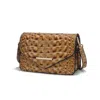 Mkf Collection By Mia K Vanta Saddle Croc-embossed Vegan Leather Shoulder Handbag In Grey