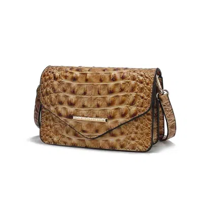 Mkf Collection By Mia K Vanta Saddle Croc-embossed Vegan Leather Shoulder Handbag In Grey