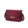 Mkf Collection By Mia K Vanta Saddle Croc-embossed Vegan Leather Shoulder Handbag In Pink
