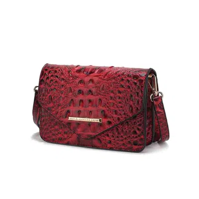 Mkf Collection By Mia K Vanta Saddle Croc-embossed Vegan Leather Shoulder Handbag In Red
