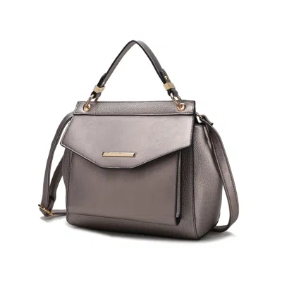 Mkf Collection By Mia K Vida Vegan Leather Women's 3-in-1 Satchel, Backpack & Crossbody In Silver