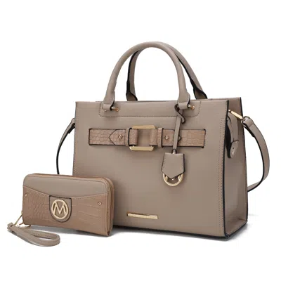 Mkf Collection By Mia K Virginia Vegan Leather Women's Tote Bag With Wallet By Mia K In Beige