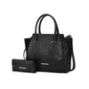 Mkf Collection By Mia K Viridiana Luxe Croc-embossed Tote Bag Elegant And Versatile Handbag In Black