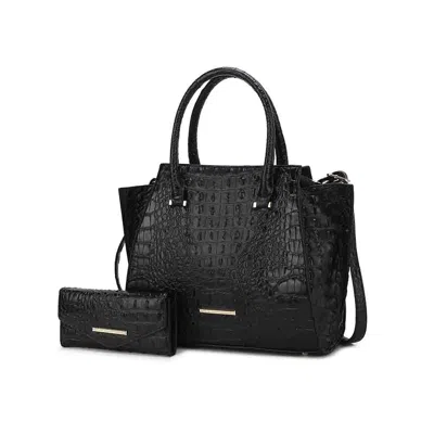 Mkf Collection By Mia K Viridiana Luxe Croc-embossed Tote Bag Elegant And Versatile Handbag In Black