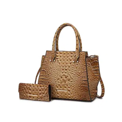 Mkf Collection By Mia K Viridiana Luxe Croc-embossed Tote Bag Elegant And Versatile Handbag In Grey