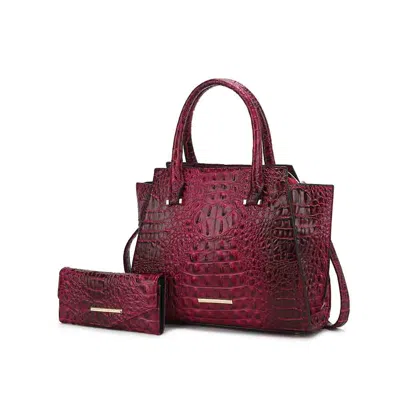 Mkf Collection By Mia K Viridiana Luxe Croc-embossed Tote Bag Elegant And Versatile Handbag In Pink