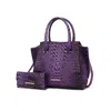 Shop Mkf Collection By Mia K Viridiana Luxe Croc-embossed Tote Bag Elegant And Versatile Handbag In Purple