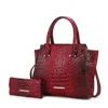 MKF COLLECTION BY MIA K VIRIDIANA LUXE CROC-EMBOSSED TOTE BAG ELEGANT AND VERSATILE HANDBAG