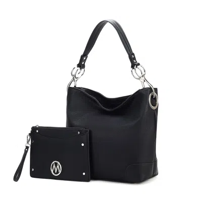 Mkf Collection By Mia K Viviana Women's 2pcs Hobo Bag With Wristlet By Mia K In Black