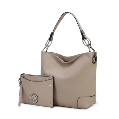 Mkf Collection By Mia K Viviana Women's 2pcs Hobo Bag With Wristlet By Mia K In Grey
