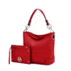 Mkf Collection By Mia K Viviana Women's 2pcs Hobo Bag With Wristlet By Mia K In Red