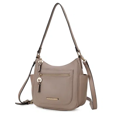 Mkf Collection By Mia K Wally Vegan Leather Shoulder Handbag In Beige