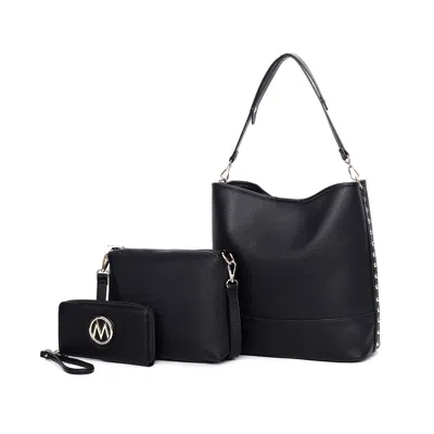 Mkf Collection By Mia K Wren Vegan Leather Women's Hobo With Pouch And Wristlet Wallet By Mia K In Black
