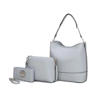 Mkf Collection By Mia K Wren Vegan Leather Women's Hobo With Pouch And Wristlet Wallet By Mia K In Blue