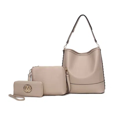 Mkf Collection By Mia K Wren Vegan Leather Women's Hobo With Pouch And Wristlet Wallet By Mia K In Gray